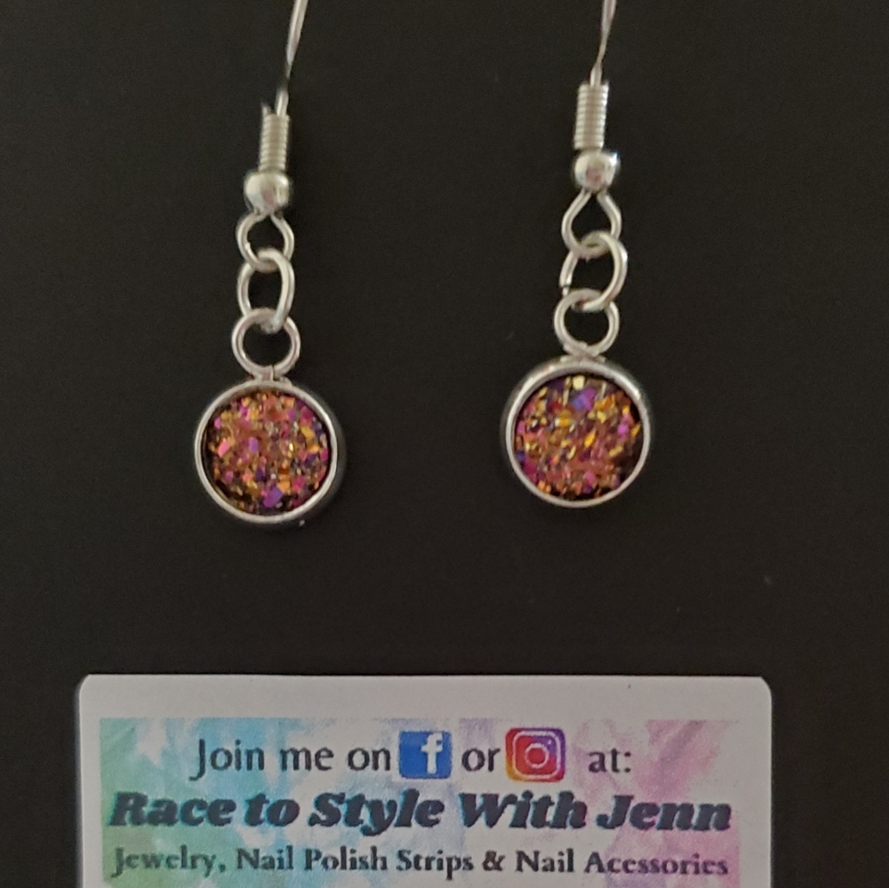 Crystal Earrings on Silver colored hooks